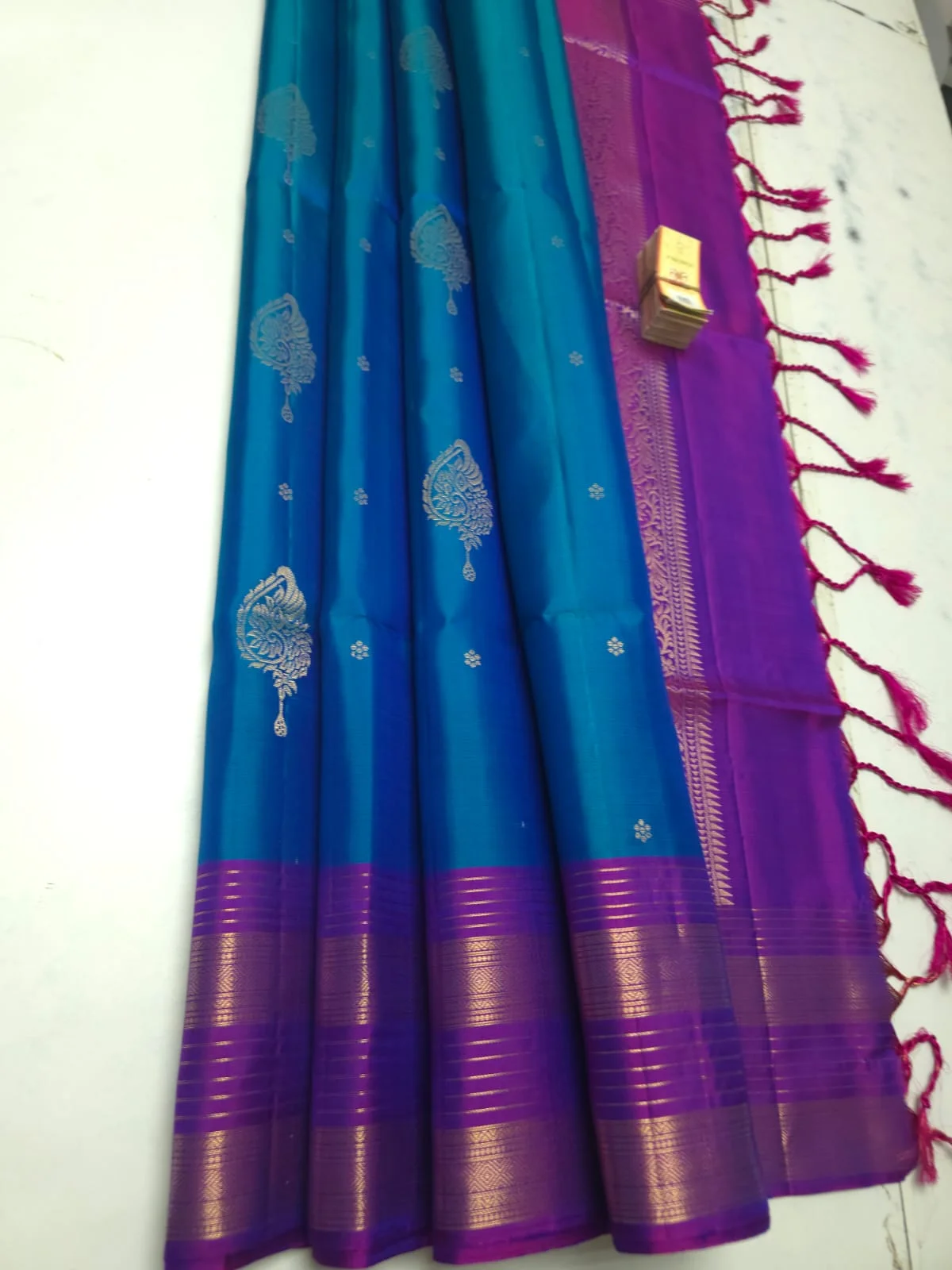 Vibrant Saffron Kanchi Handloom Soft Silk Saree